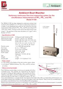 180  Ambient Ambient Dust Monitor Stationary continuous fine dust measuring system for the