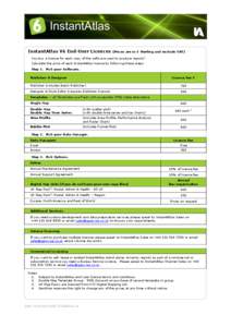 InstantAtlas V6 End-User Licences  (Prices are in £ Sterling and exclude VAT) You buy a licence for each copy of the software used to produce reports 1. Calculate the price of each InstantAtlas licence by following thes