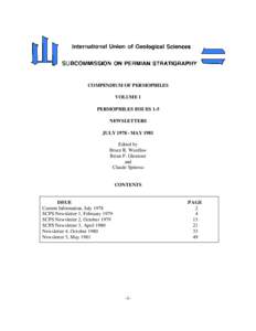 COMPENDIUM OF PERMOPHILES VOLUME 1 PERMOPHILES ISSUES 1-5 NEWSLETTERS JULYMAY 1981 Edited by