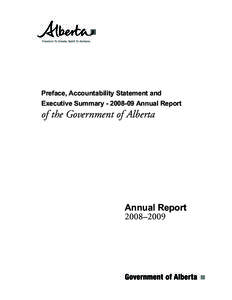 Preface, Accountability Statement and Executive Summary[removed]Annual Report of the Government of Alberta  Annual Report