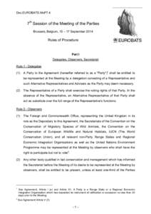 Doc.EUROBATS.MoP7.4  7th Session of the Meeting of the Parties Brussels, Belgium, 15 – 17 September[removed]Rules of Procedure