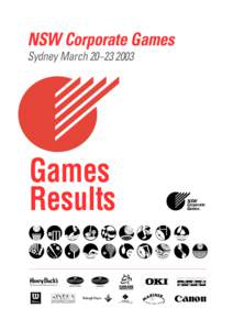 NSW Corporate Games Sydney March 20–[removed]Games Results