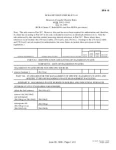 SPA 16 RCRA REVISION CHECKLIST 144 Removal of Legally Obsolete Rules 60 FR[removed]June 29, 1995 (RCRA Cluster V, Both HSWA and Non-HSWA provisions)