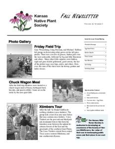 Kansas Native Plant Society F ALL N EWSLETTER VOLUME 26 NUMBER 3