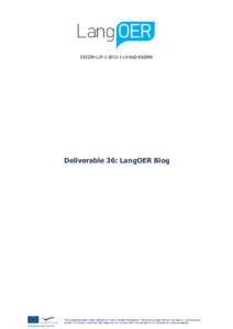 LLPLV-KA2-KA2NW  Deliverable 36: LangOER Blog Project Title