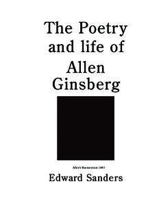 1  The Poetr y and life of Allen Ginsberg