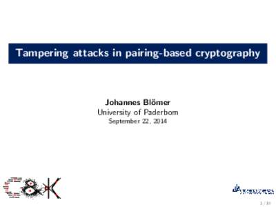 Tampering attacks in pairing-based cryptography