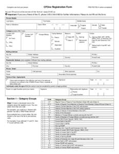 CFOne Registration Form  Complete one form per person PROTECTED A (when completed)