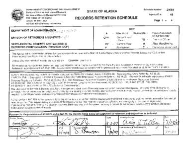 DEPARTMENT OF EDUCATION AND EARLY DEVELOPMENT  Schedule Number: STATE OF ALASKA