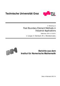 ¨ Graz Technische Universitat 9. Workshop on  Fast Boundary Element Methods in