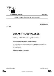 EUROPA-PARLAMENTET[removed]Udvalget om Miljø, Folkesundhed og Fødevaresikkerhed