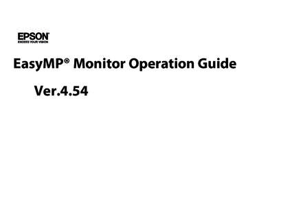 Operation Guide - EasyMP Monitor v4.54