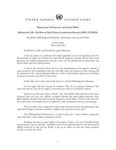 Economic indicators / Environmental social science / Environmentalism / United Nations Department of Economic and Social Affairs / United Nations Secretariat / Millennium Development Goals / Development economics / Asian financial crisis / Globalization / Economics / Asia / Development