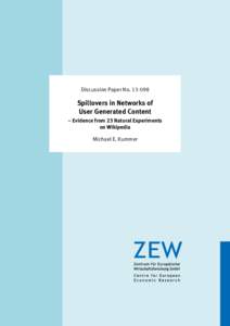 Dis­­cus­­si­­on Paper No[removed]Spillovers in Networks of