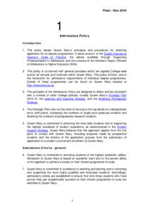 Microsoft Word - Admissions Policy - FINAL Nov 2010.doc