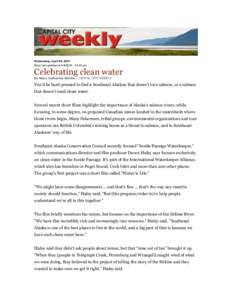 Wednesday, April 08, 2015 Story last updated at:45 pm Celebrating clean water By Mary Catharine Martin | CAPITAL CITY WEEKLY