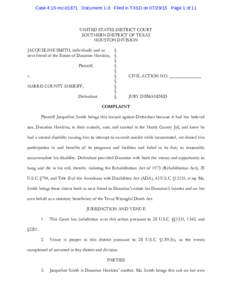 Case 4:15-mcDocument 1-3 Filed in TXSD onPage 1 of 11  UNITED STATES DISTRICT COURT SOUTHERN DISTRICT OF TEXAS HOUSTON DIVISION JACQUELINE SMITH, individually and as