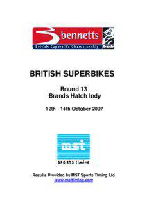 BRITISH SUPERBIKES Round 13 Brands Hatch Indy