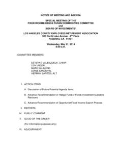 Fixed Income/Hedge Fund/Commodities Committee[removed]Agenda