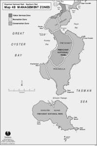 Coles Bay Cape Tourville Freycinet National Park - Southern Part  Map 4B MANAGEMENT ZONES