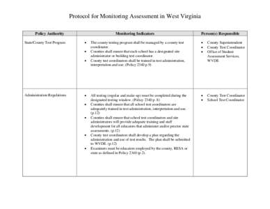 Microsoft Word - Protocol for Monitoring Assessment in West Virginia _2_.doc