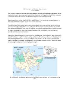 BCI Gravimetric Soil Moisture Measurements (Last rev[removed]Soil moisture is determined gravimetrically based on samples collected every two weeks during the period June to November, and weekly from December to May