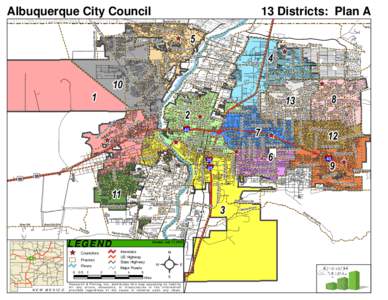 Albuquerque City Council  13 Districts: Plan A Line
