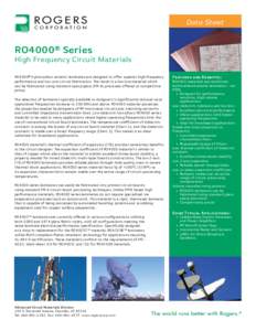 Data Sheet  RO4000® Series High Frequency Circuit Materials