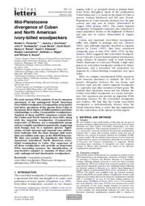 Biol. Lett. doi:[removed]rsbl[removed]Published online Mid-Pleistocene divergence of Cuban