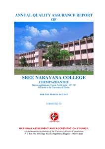 ANNUAL QUALITY ASSURANCE REPORT OF    SREE NARAYANA COLLEGE