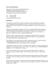 NEAL EDWARD BLAIR Department of Civil and Environmental Engineering, Department of Earth and Planetary Sciences 2145 Sheridan Rd. Technological Institute A228 Northwestern University, Evanston, IL[removed]ph: