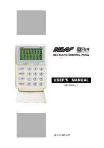 D24 ALARM CONTROL PANEL  USER’S MANUAL REVISION 1.1  A$12.00 INC GST