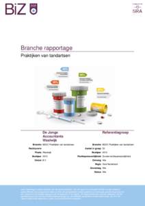 Branche rapportage Praktijken van tandartsen De Jonge Accountants Waalwijk