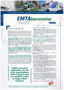 dataEMTA BAROMETER OF PUBLIC TRANSPORT IN THE EUROPEAN METROPOLITAN AREAS 2008