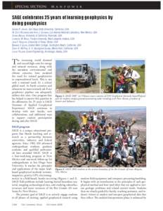 SPECIAL SECTION:  M a n p o w e r SAGE celebrates 25 years of learning geophysics by doing geophysics