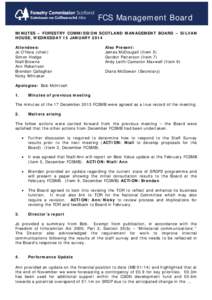 MINUTES – FORESTRY COMMISSION SCOTLAND MANAGEMENT BOARD – SILVAN HOUSE, WEDNESDAY 13 NOVEMBER 2013