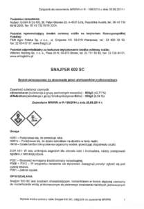 Załącznik  do zezwolenia MRiRW nr Rz dniar. Posiadacz zezwolenia: Nufarm GmbH & Co KG, St. Peter-Strasse 25, A-4021 Linz, Republika Austrii, teJ.: 