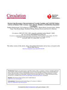 Electron Spin Resonance Characterization of Vascular Xanthine and NAD(P)H Oxidase Activity in Patients With Coronary Artery Disease: Relation to Endothelium-Dependent Vasodilation