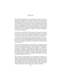 FO R E W O R D       The  continuing  deterioration  of  the  global  environment  has  led  to  a  demand for more global rules, stronger rule of law at the national level,  and  better  com