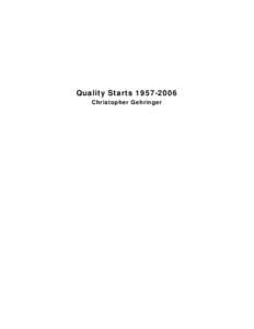 Microsoft Word - Quality Starts.doc