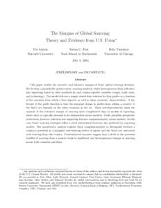 The Margins of Global Sourcing: Theory and Evidence from U.S. Firms∗ Pol Antr`as Harvard University  Teresa C. Fort