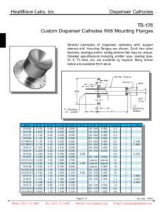 HeatWave Labs, Inc.  Dispenser Cathodes TB-176 Custom Dispenser Cathodes With Mounting Flanges