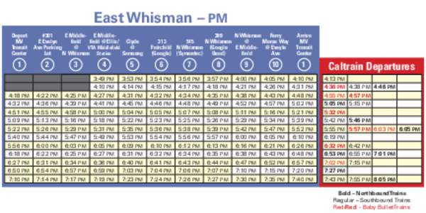 East Whisman – PM Depart MV Transit Center