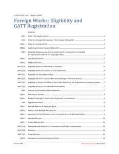 COMPENDIUM:  Chapter 2000 Foreign Works: Eligibility and GATT Registration