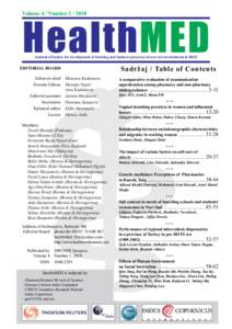 HealthMED  Volume 4 / NumberJournal of Society for development of teaching and business processes in new net environment in B&H