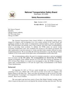 CORRECTED COPY  National Transportation Safety Board Washington, DC[removed]Safety Recommendation
