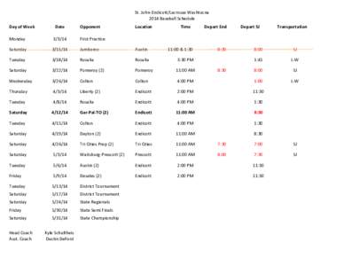 St.	
  John-­‐Endicott/Lacrosse	
  Washtucna 2014	
  Baseball	
  Schedule Day	
  of	
  Week Date