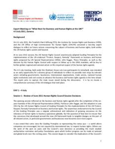 FES/IHRB/OHCHR Expert Meeting: Business and Human Rights – What next