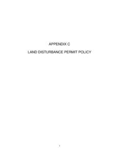 Land Disturbance Permit Policy