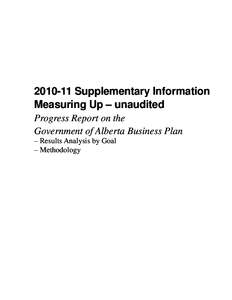 Government of Alberta Annual Report[removed]Measuring Up[removed]SUPPLEMENTARY